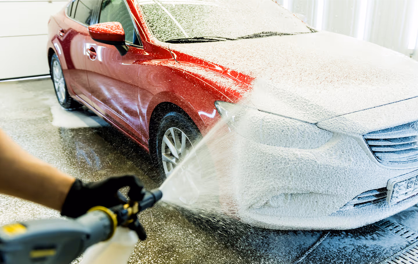 Car foam wash at Hamilton auto spa