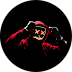 Hooded figure graphic with red highlights