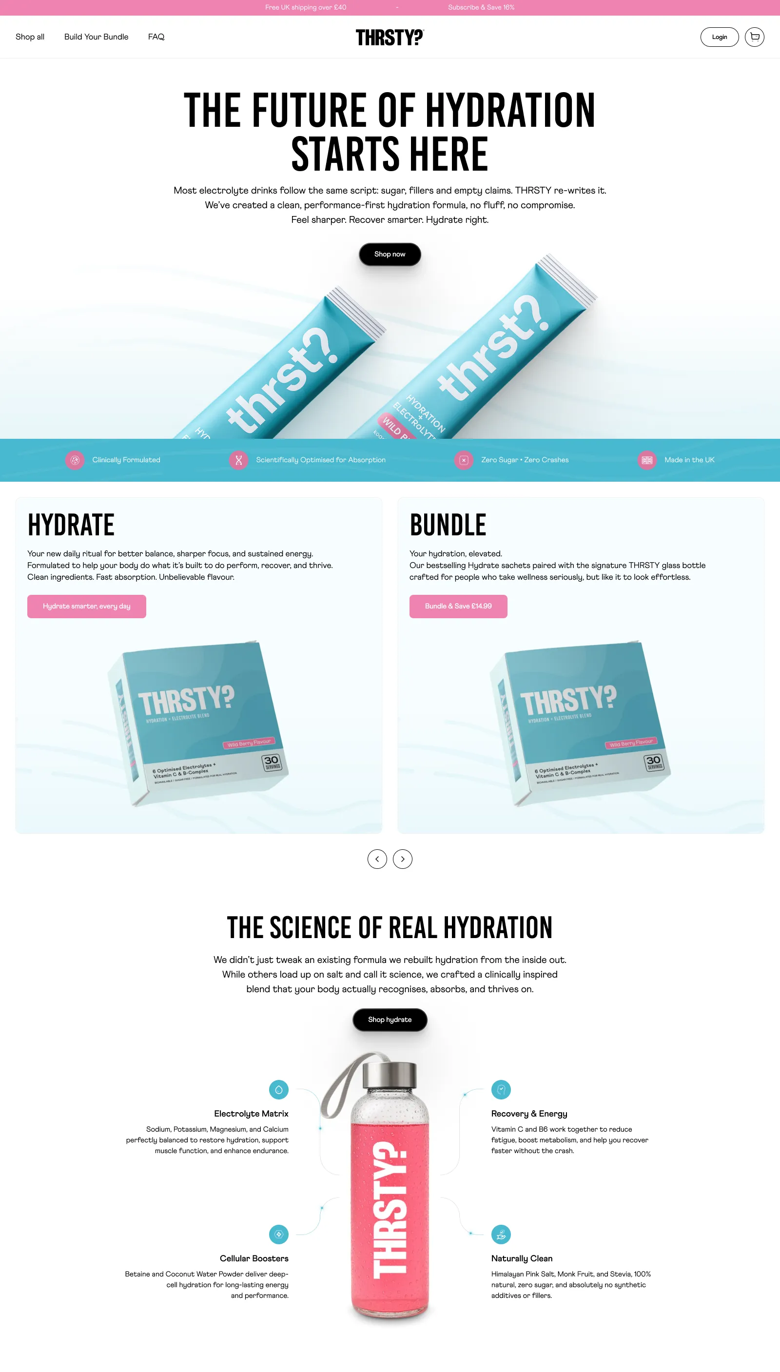 Thrsty Shopify store screenshot