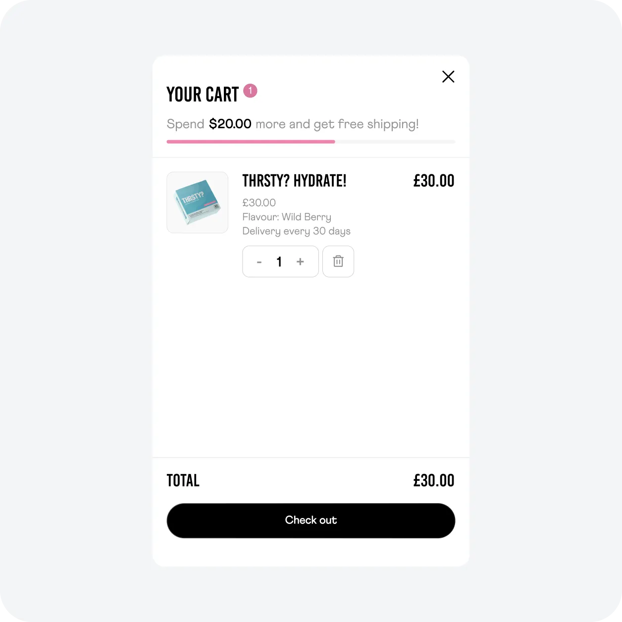Thrsty Shopify store design, view 3