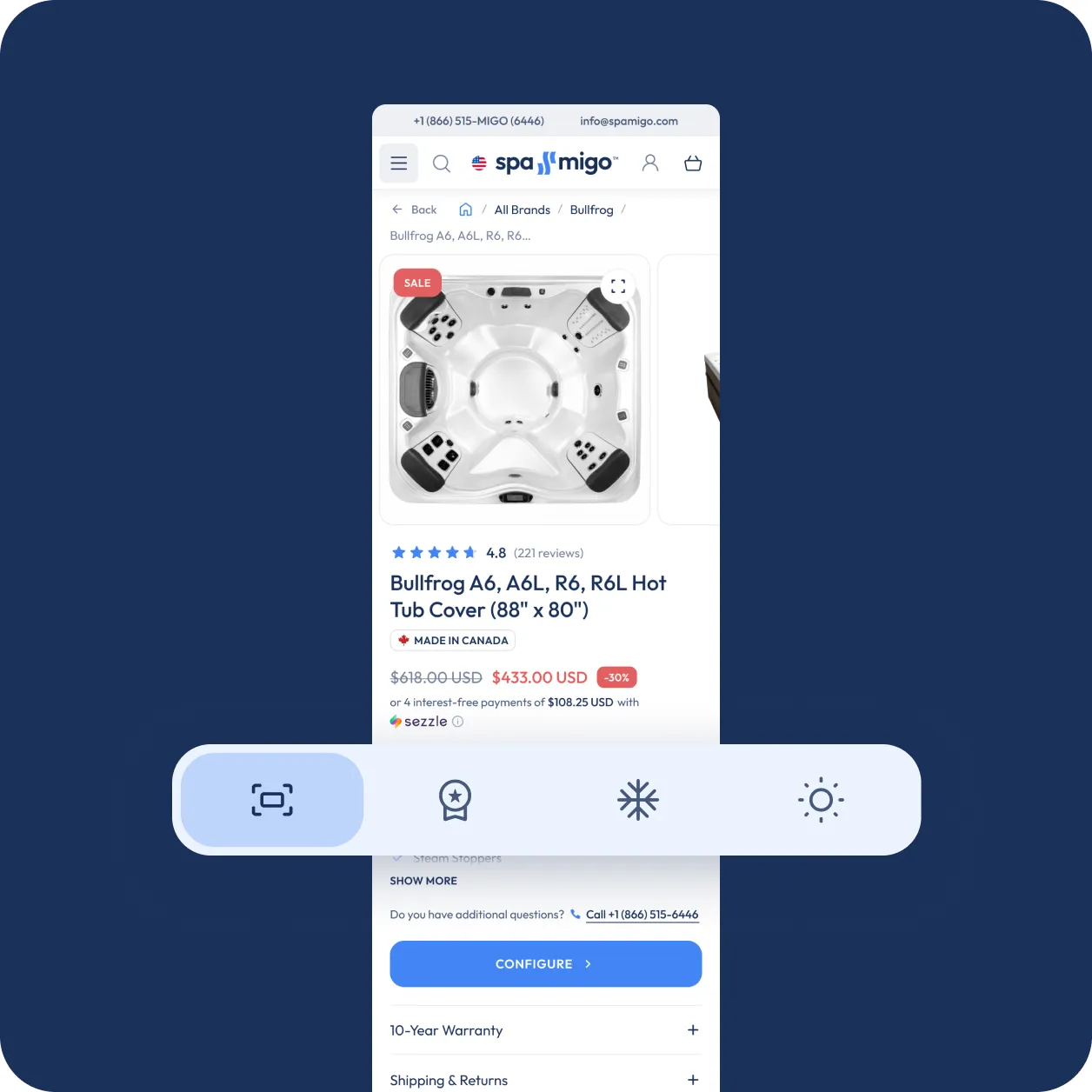 Spamigo Shopify store design, view 2