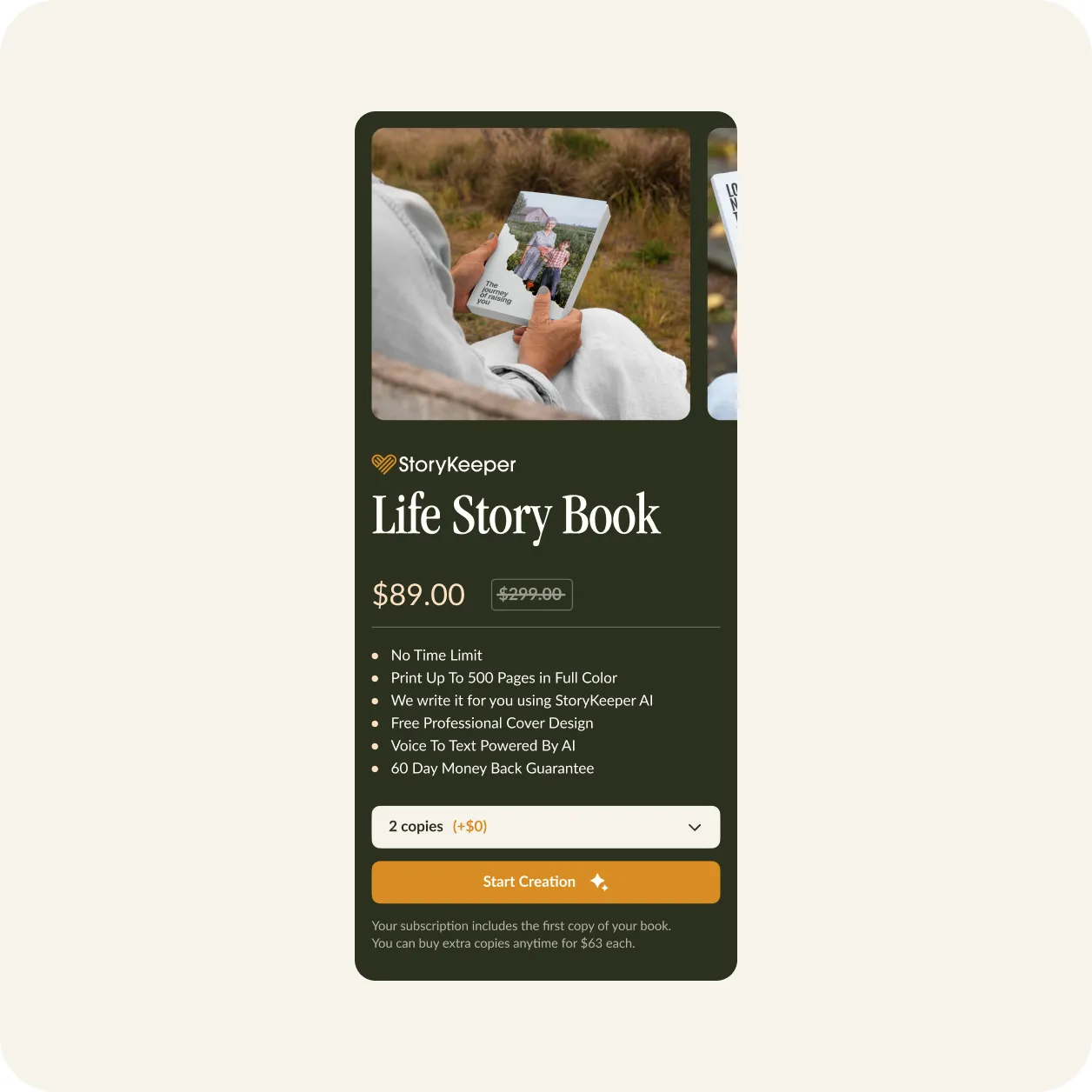 StoryKeeper Shopify store design, view 3