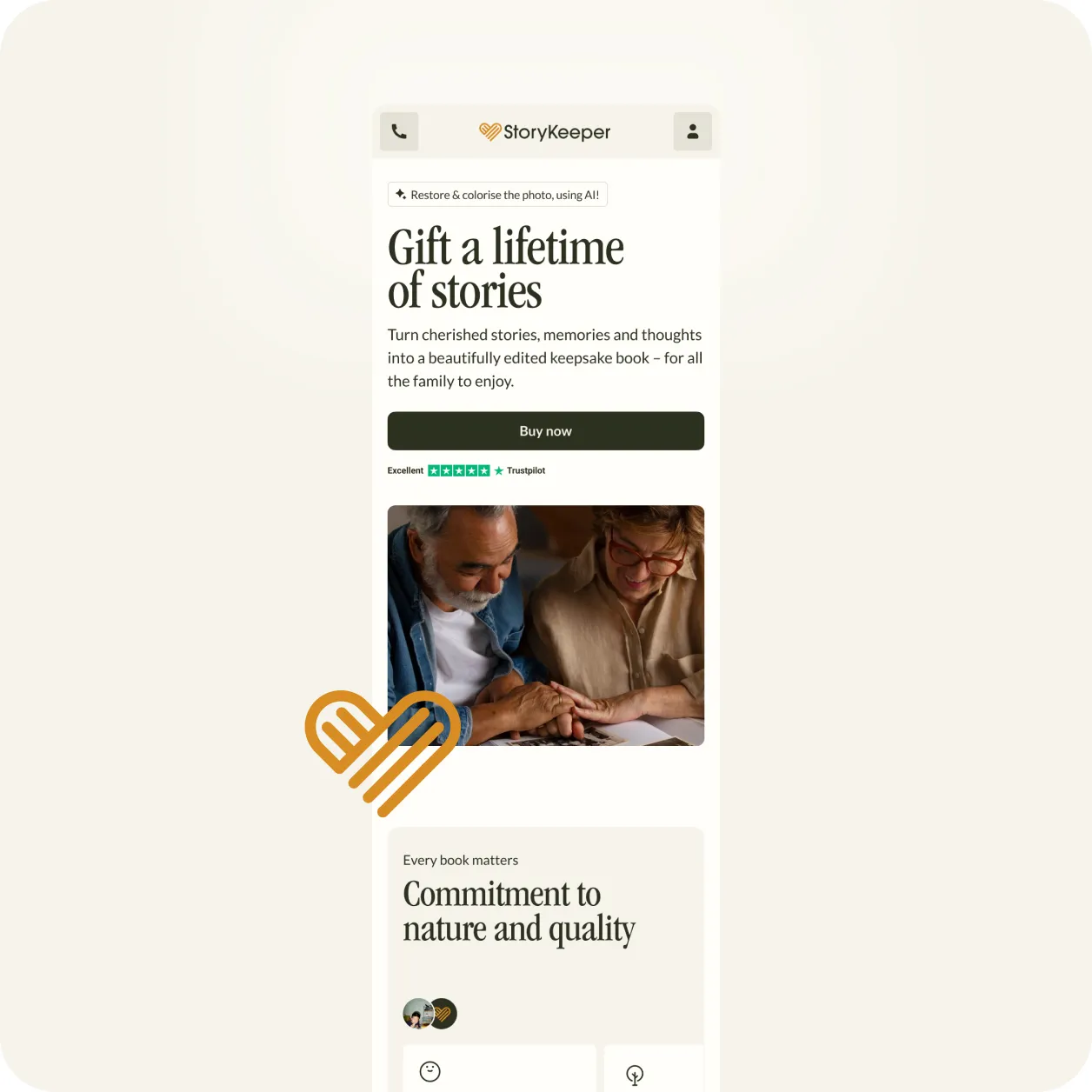 StoryKeeper Shopify store design, view 2