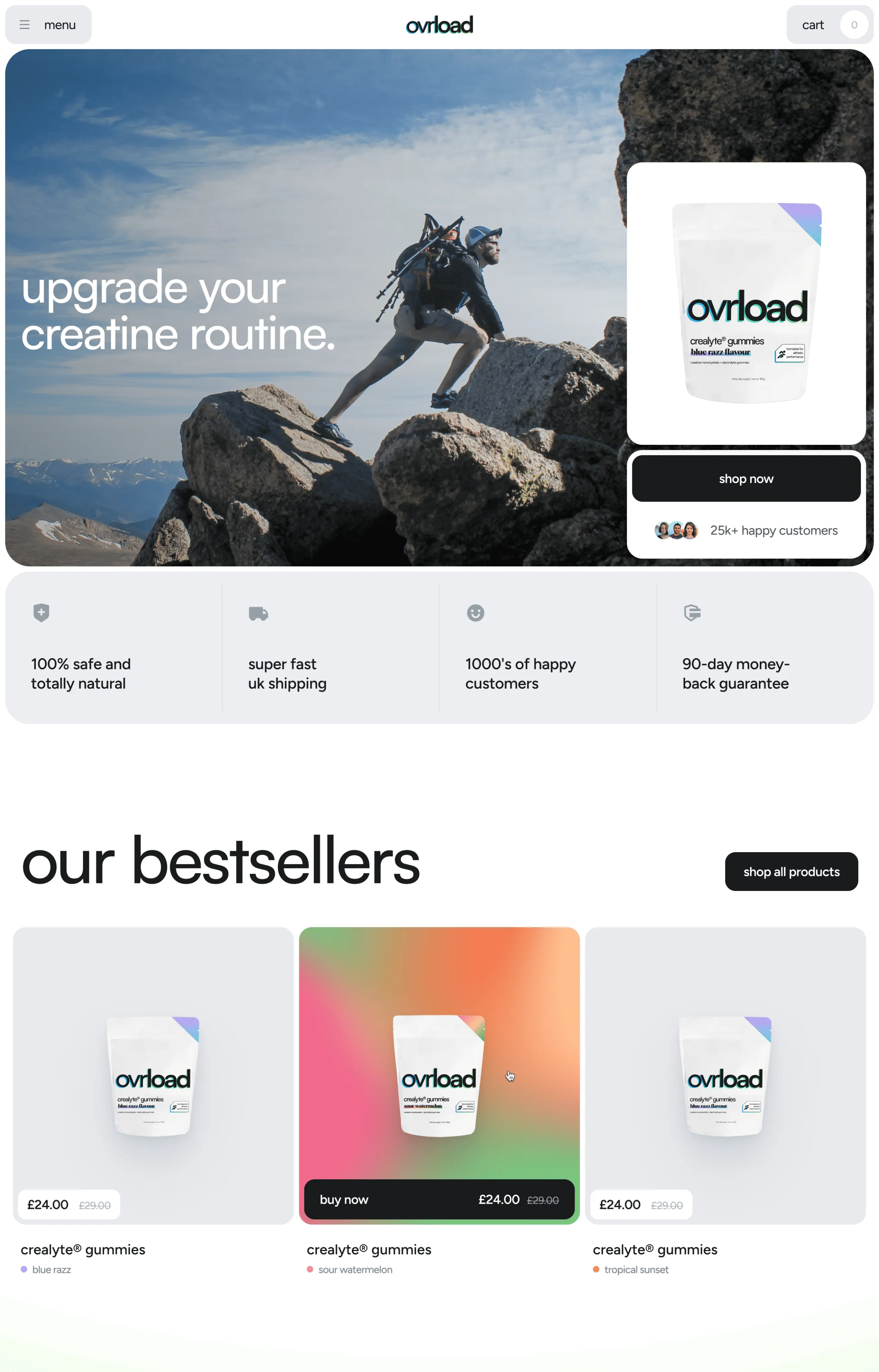 Ovrload Shopify store screenshot