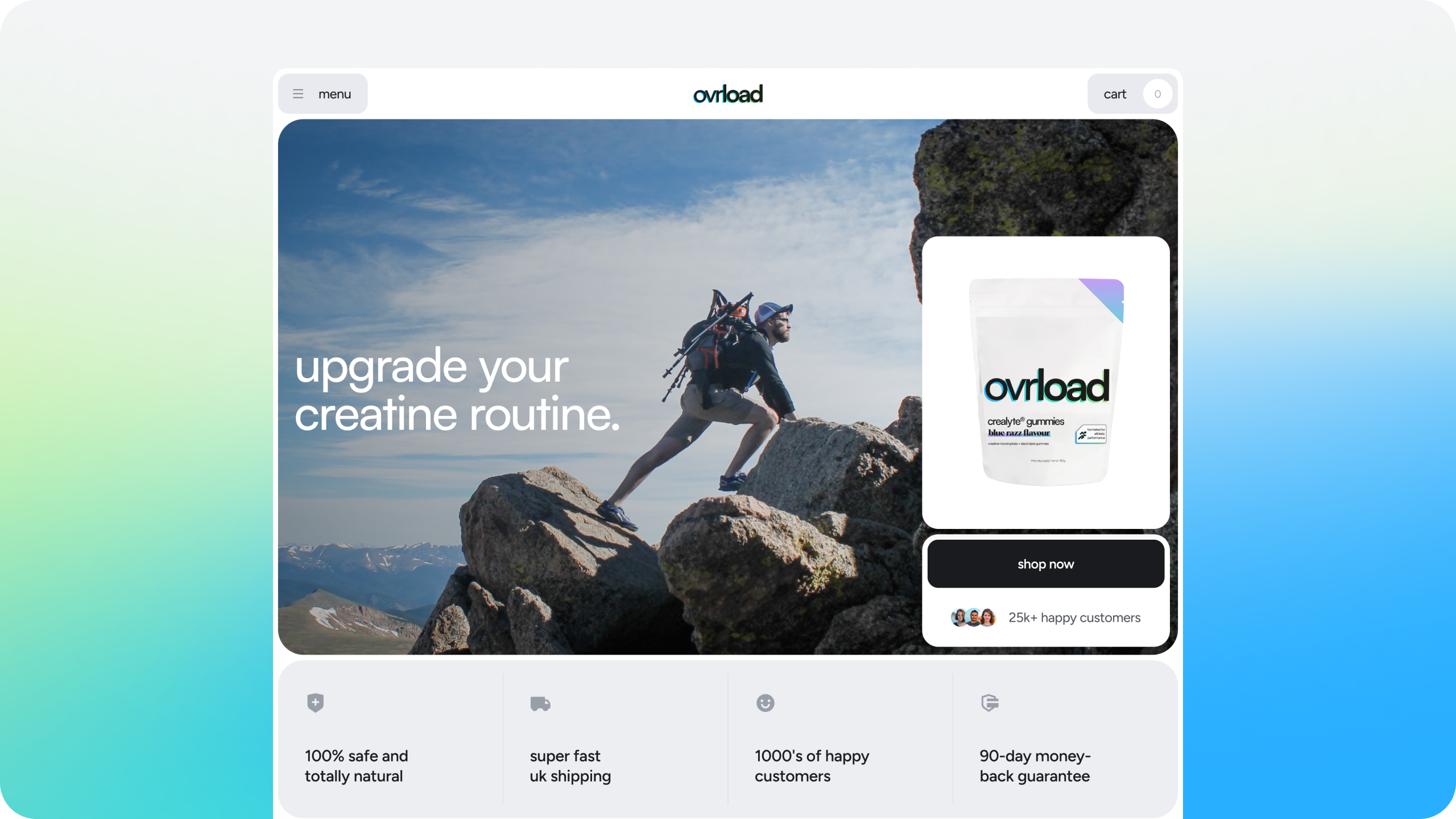 Ovrload Shopify home page