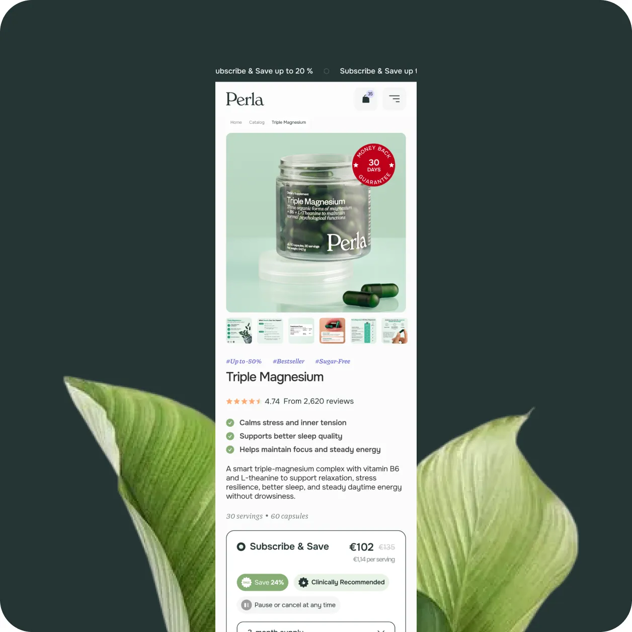 Perla Helsa Shopify store design, view 2