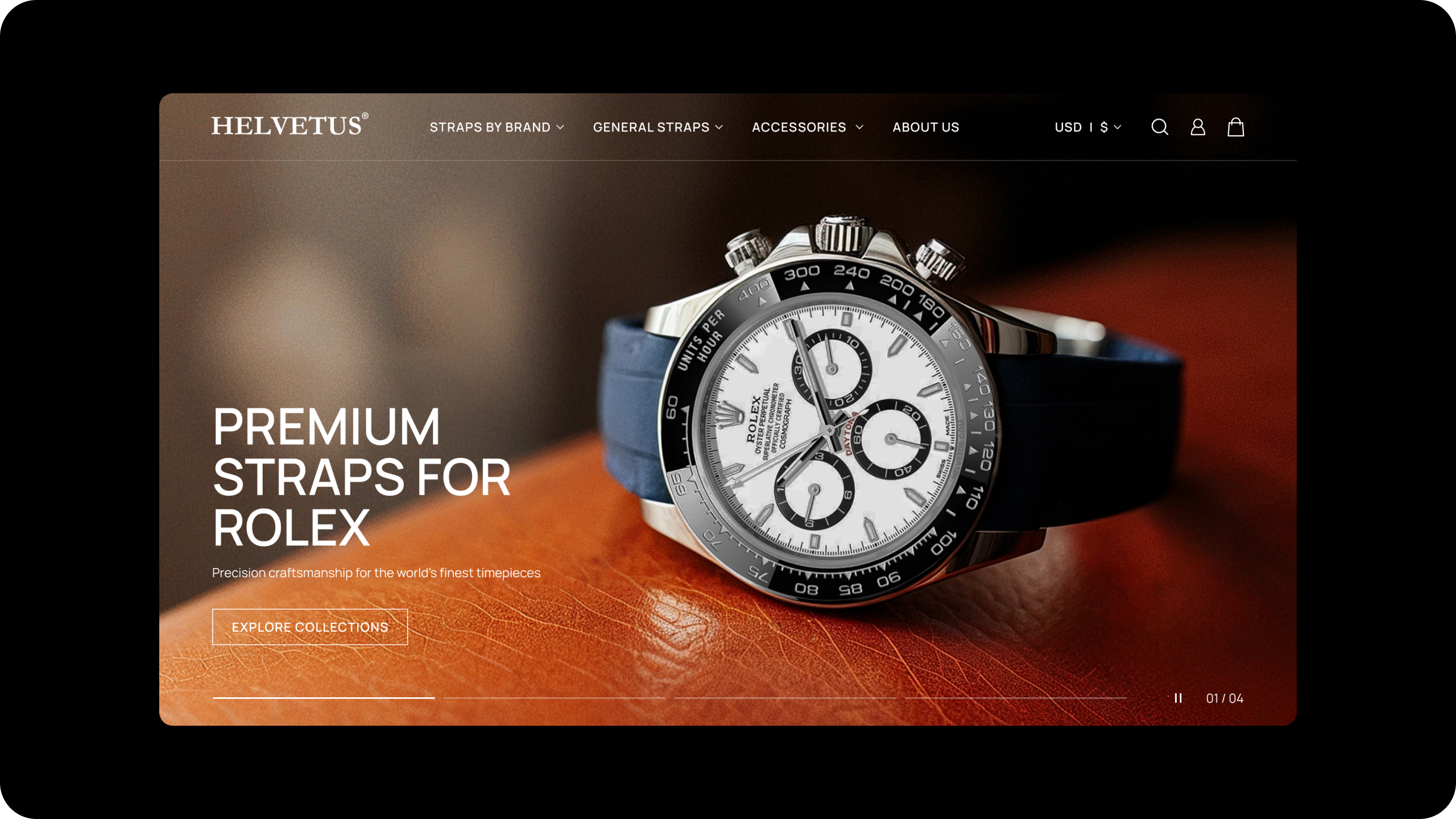 Helvetus Shopify home page