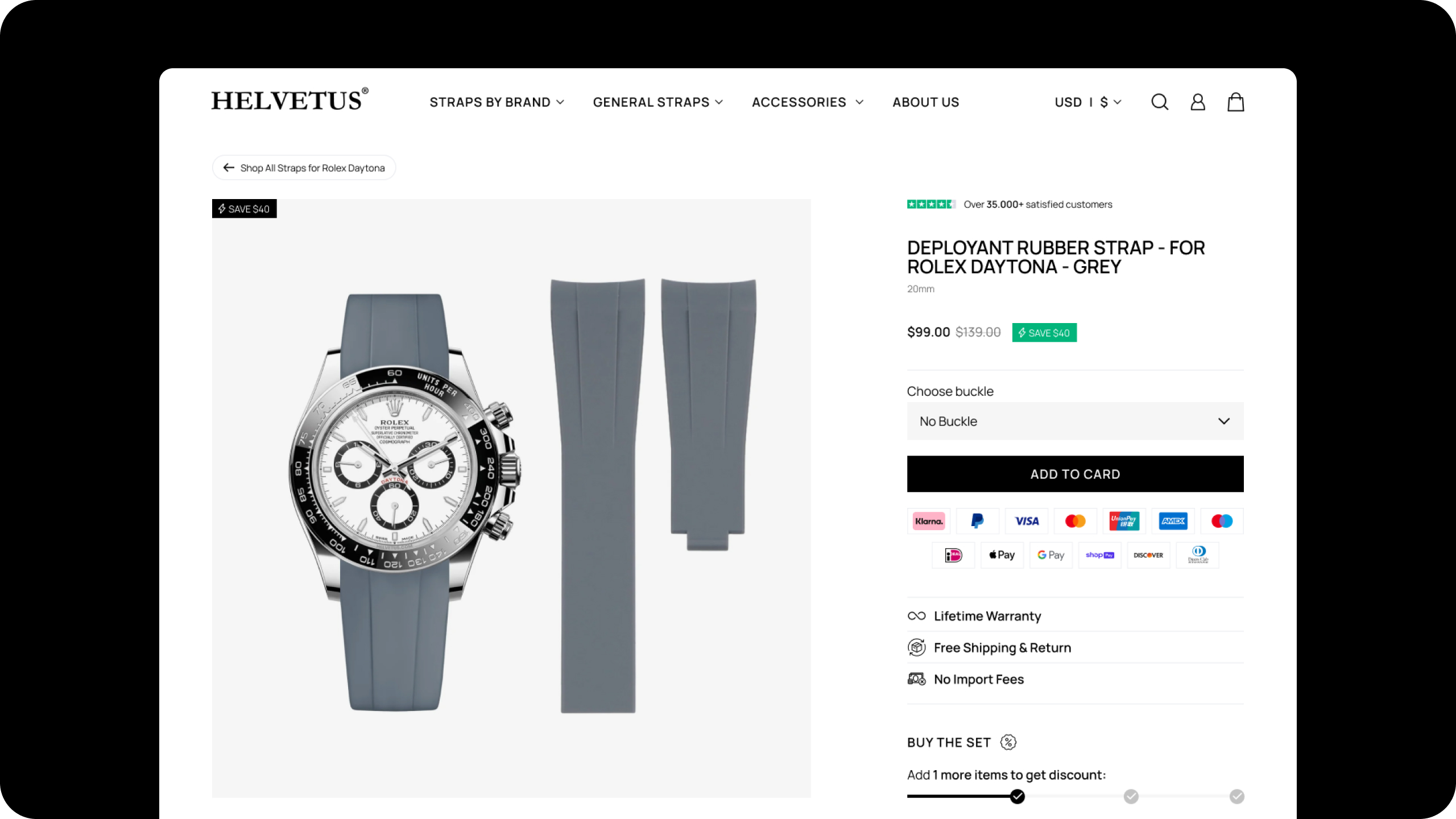 Helvetus strap finder by watch model