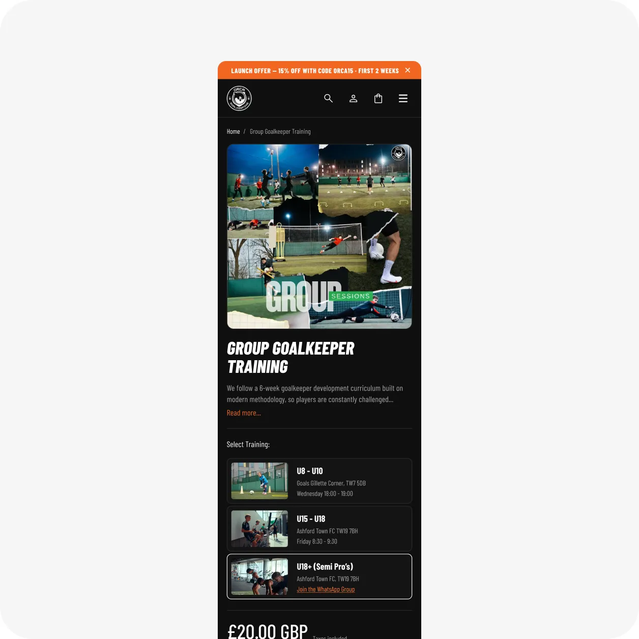 ORCA Shopify store design, view 4