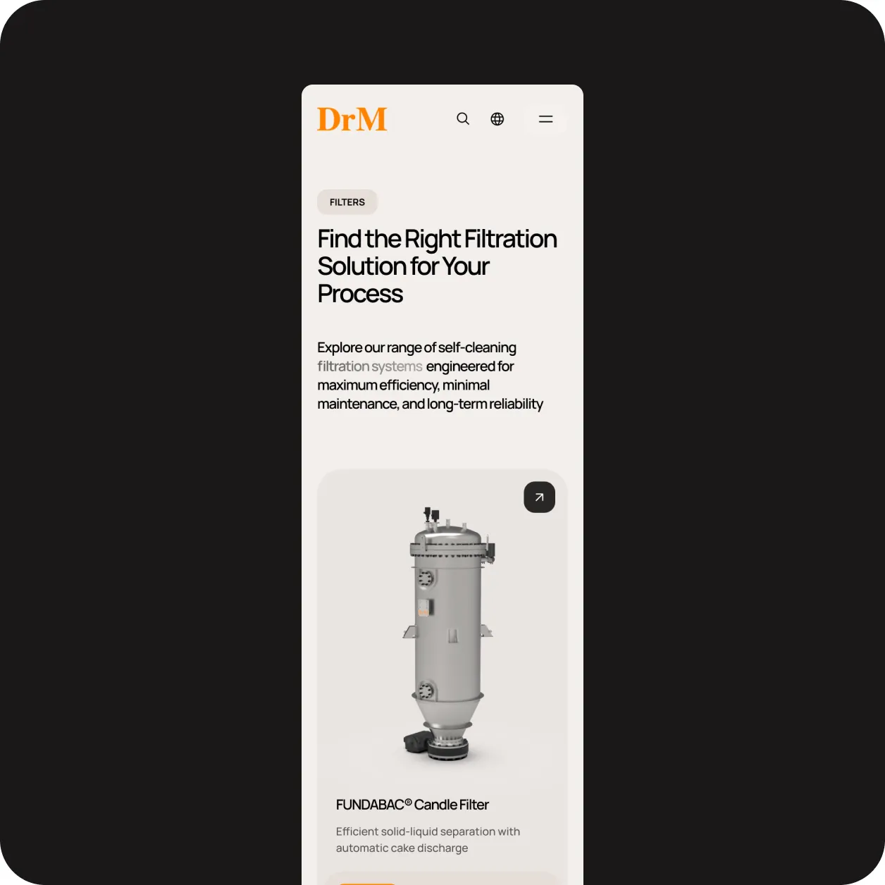 DrM Shopify store design, view 2