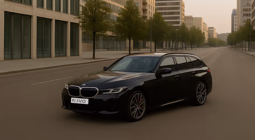 BMW 540d xDrive Touring auf der Straße – Firmenwagen im Abo für Geschäftskunden