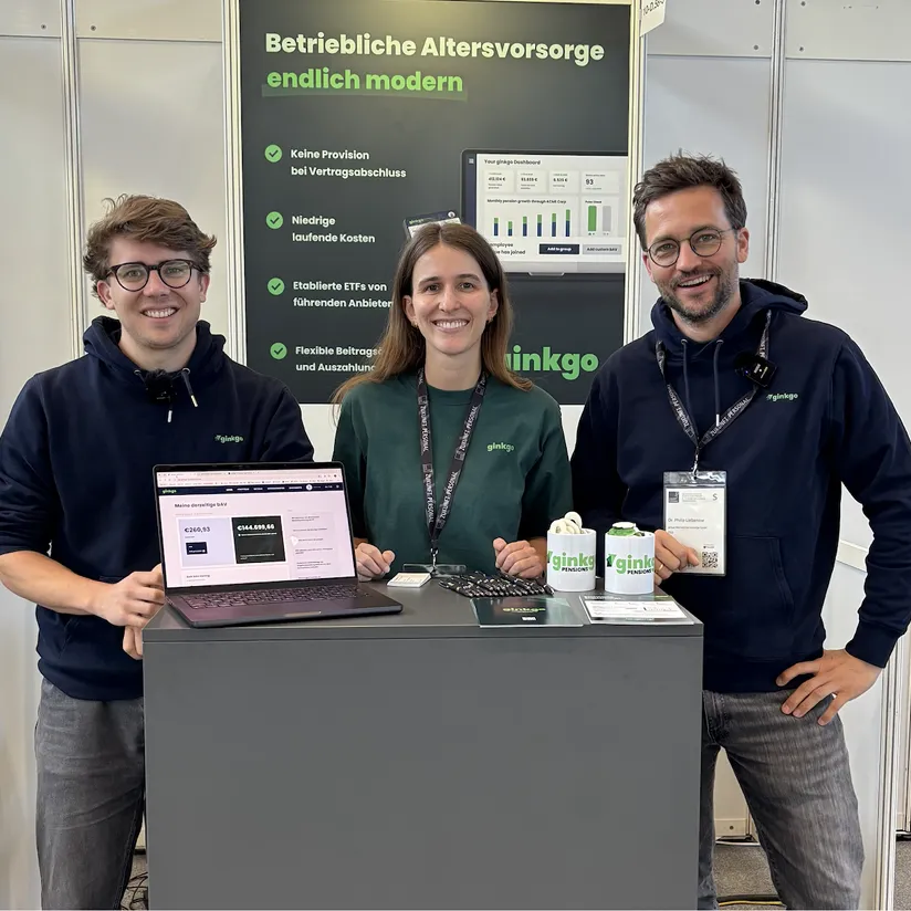 ginkgo Team präsentiert die ginkgo bAV Lösung am Messestand