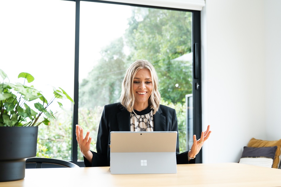 Shanel Winning on a video call with a coaching client