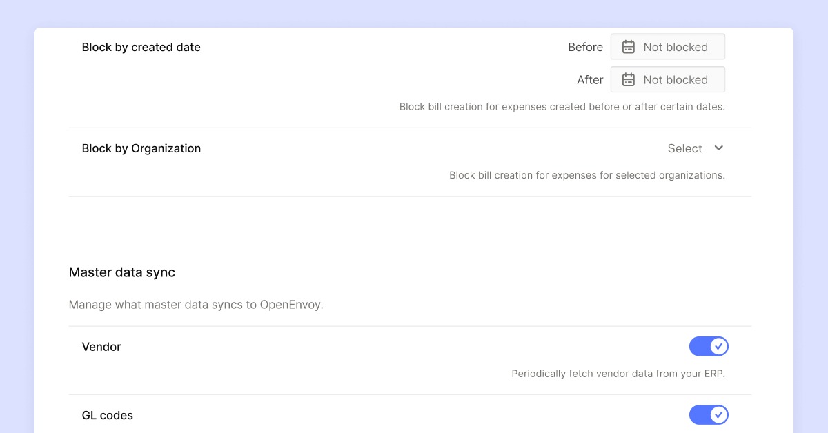 Integration controls cover