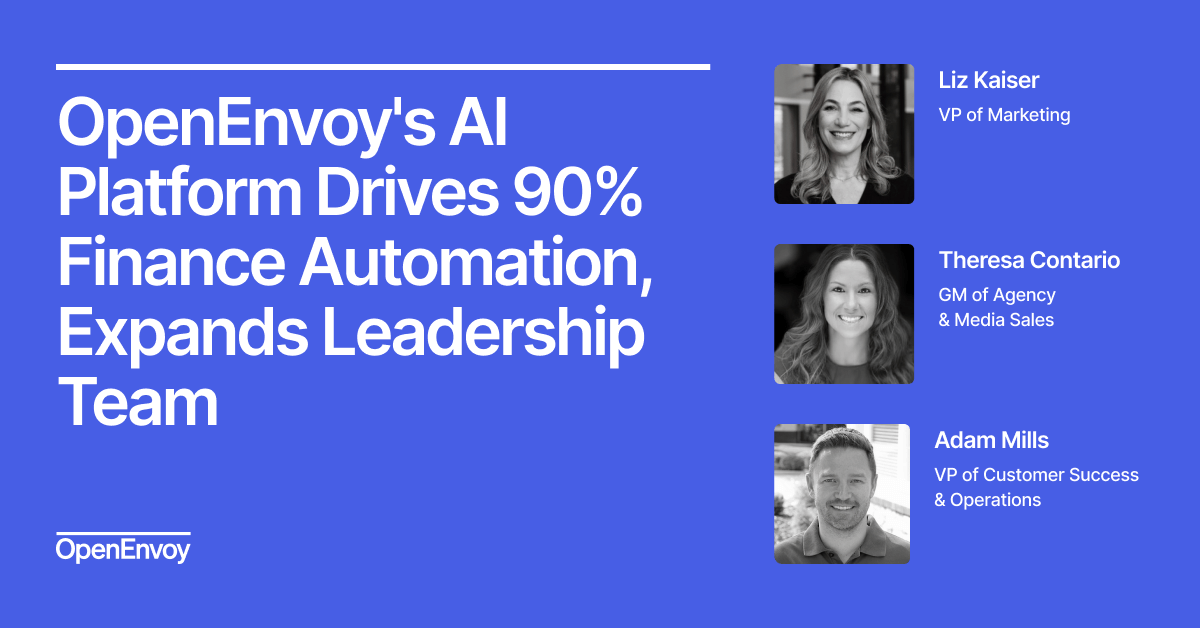 OpenEnvoy's AI Platform Drives 90% Finance Automation, Expands Leadership Team