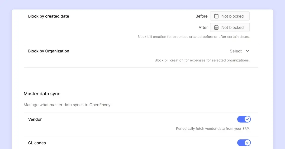 Integration controls cover