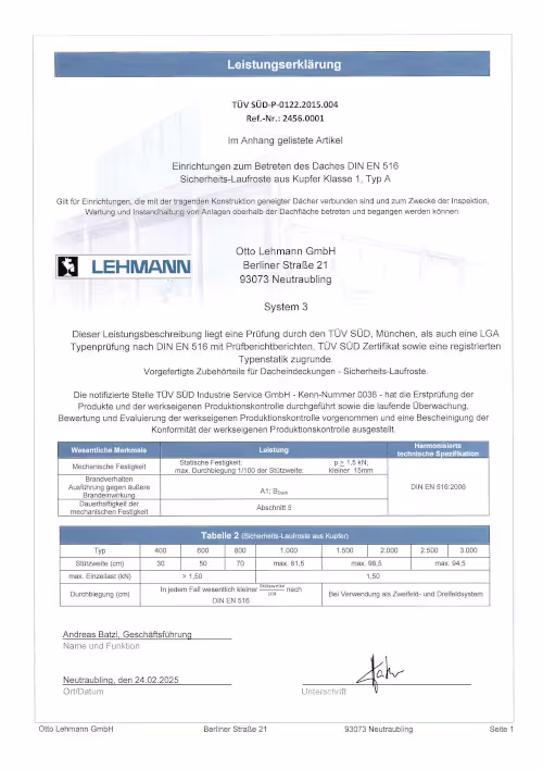 Sicherheits-Laufroste aus Kupfer