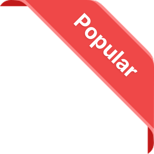 Longlisted red “Popular” ribbon – graphic used to highlight most-selected executive search packages and pricing tiers on Longlisted service pages