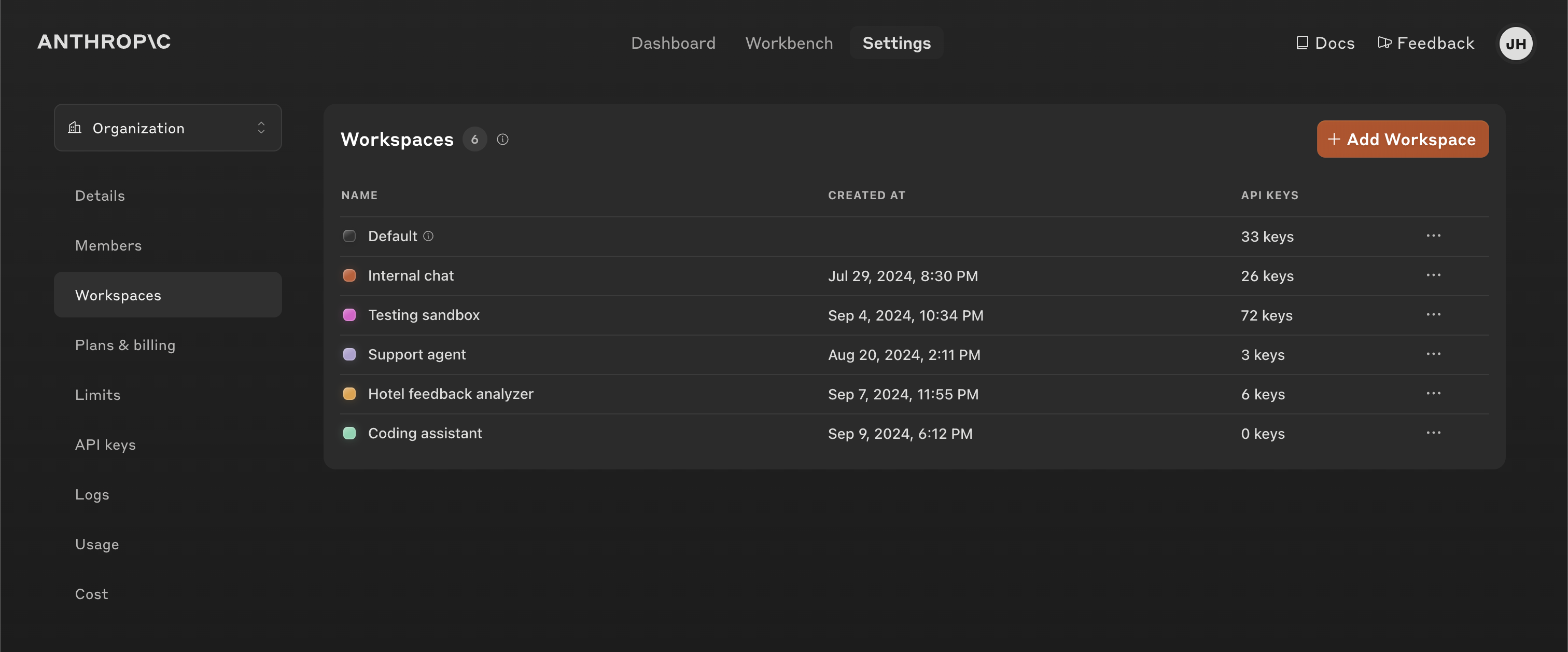 Product image showing different workspaces