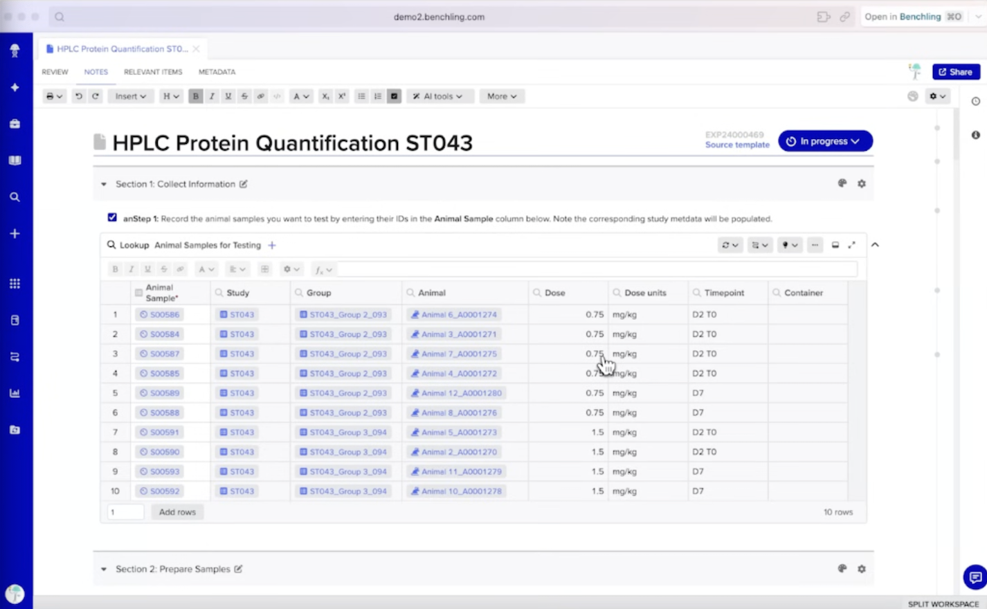 Preclinical study analysis