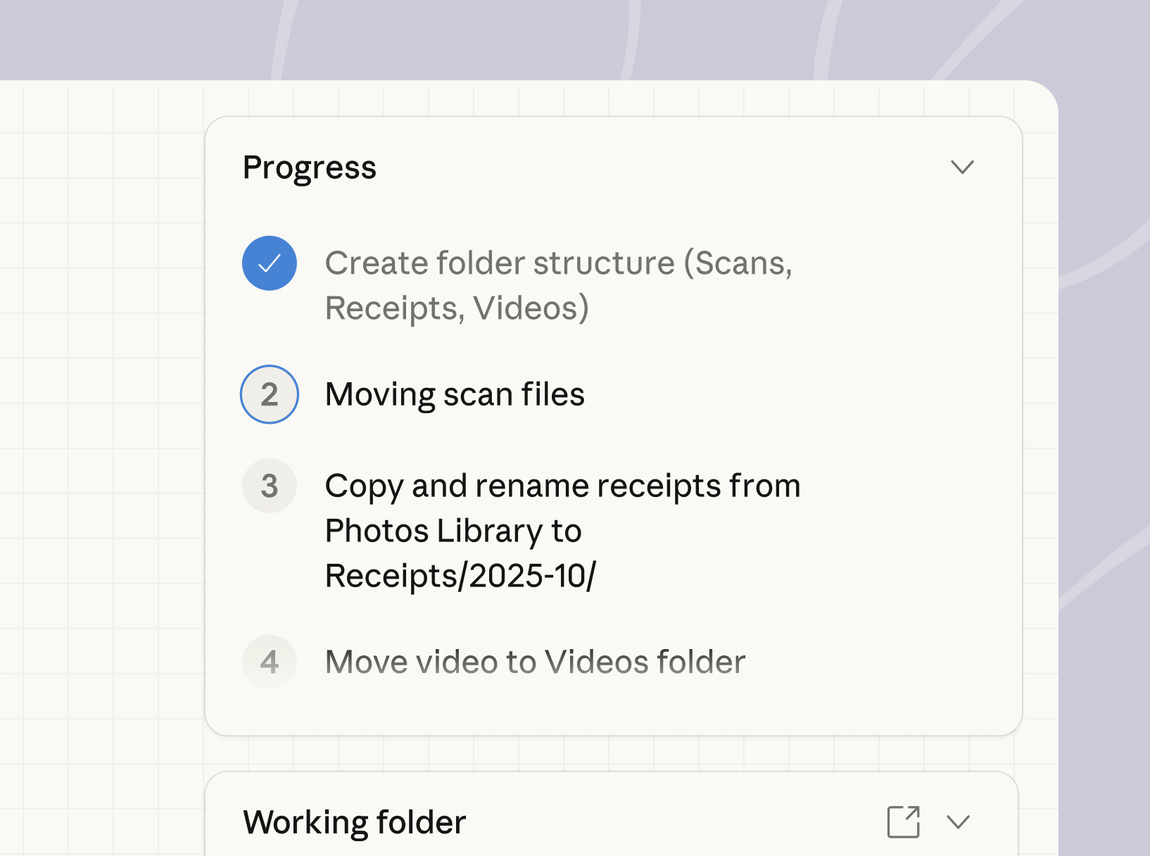 Organize files across your desktop