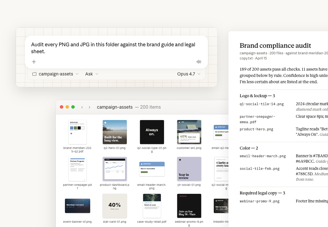 Audit a folder of visual assets against your guidelines