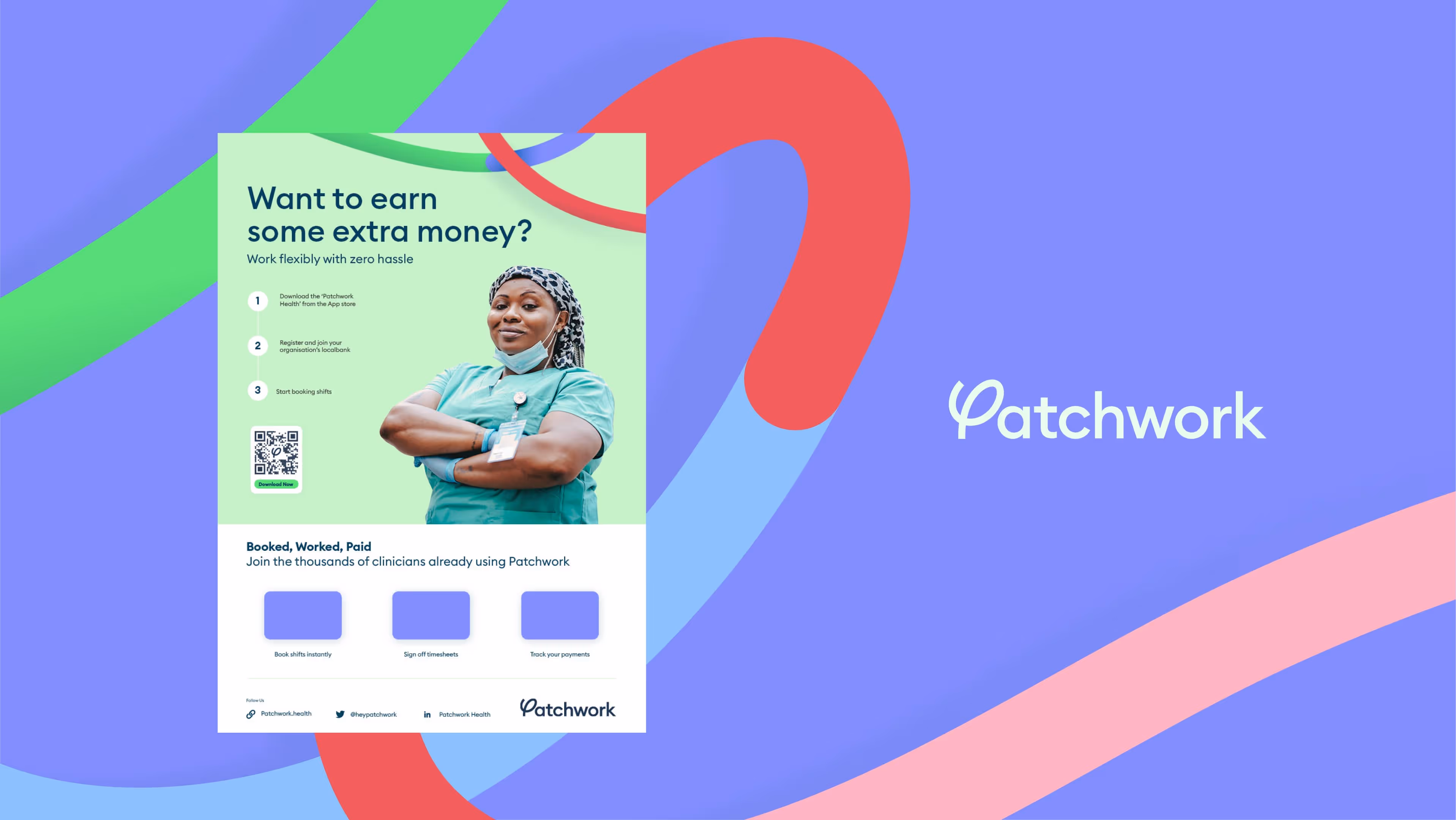 Mocked up graphic of the work carried out on the Patchwork project