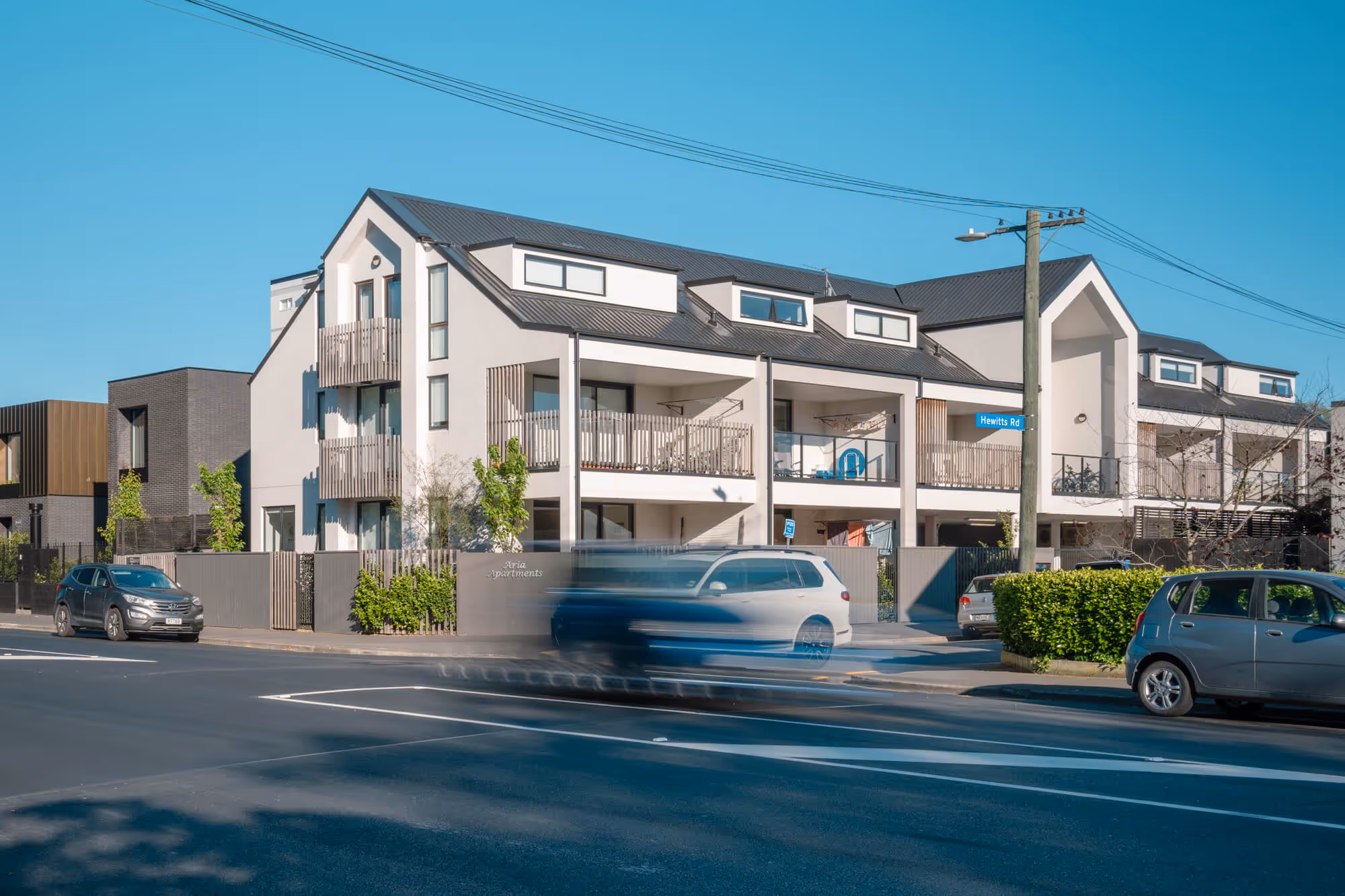 Outside of Carlton Mill corner apartments built by Farrell Construction