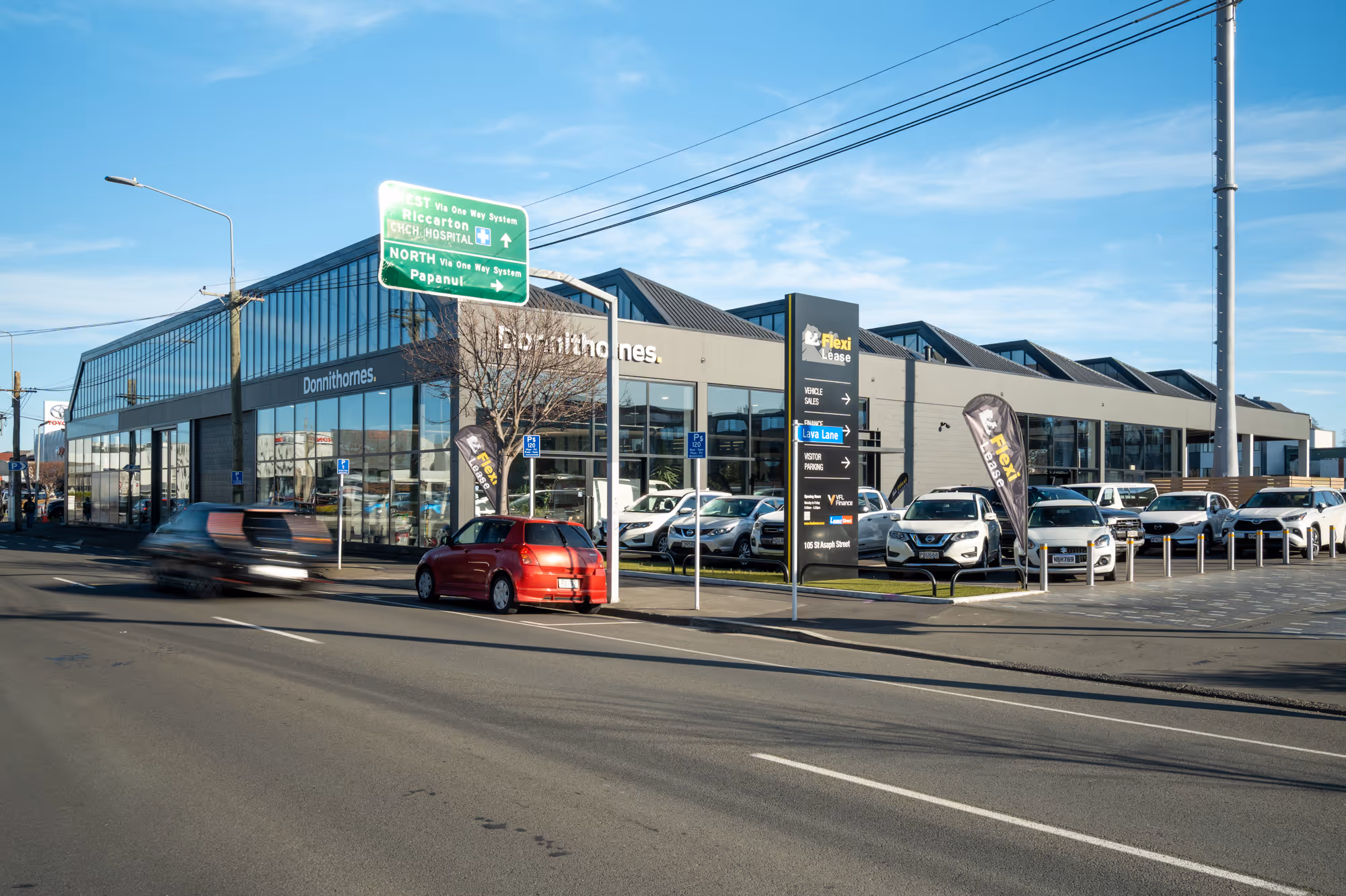 Outside view with road in front of the VFL Finance building