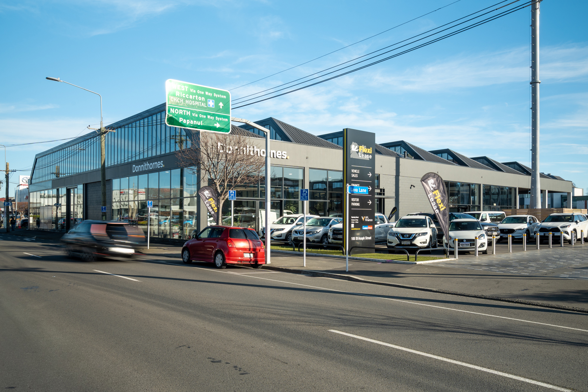 Outside view with road in front of the VFL Finance building
