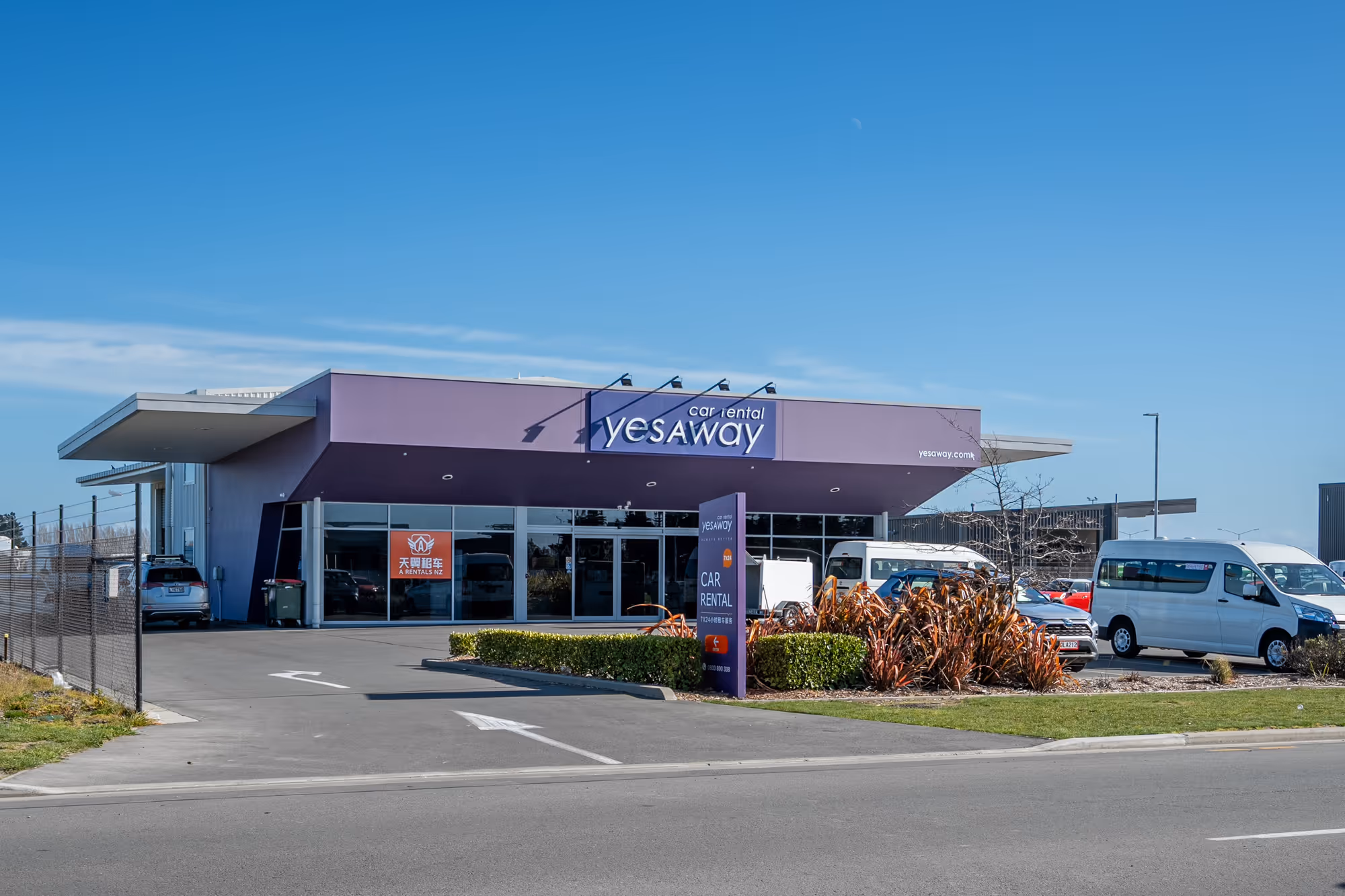 Outside of Yesaway Car Rentals building