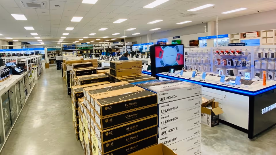 Inside view of PB Tech shop