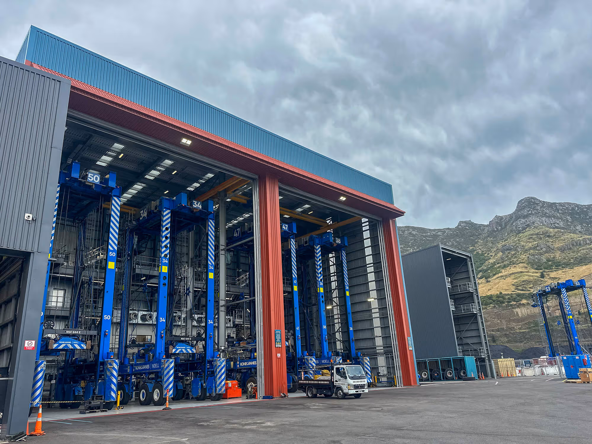 Outside of Lyttelton Port Company Workshop built by Farrell Construction in 2023
