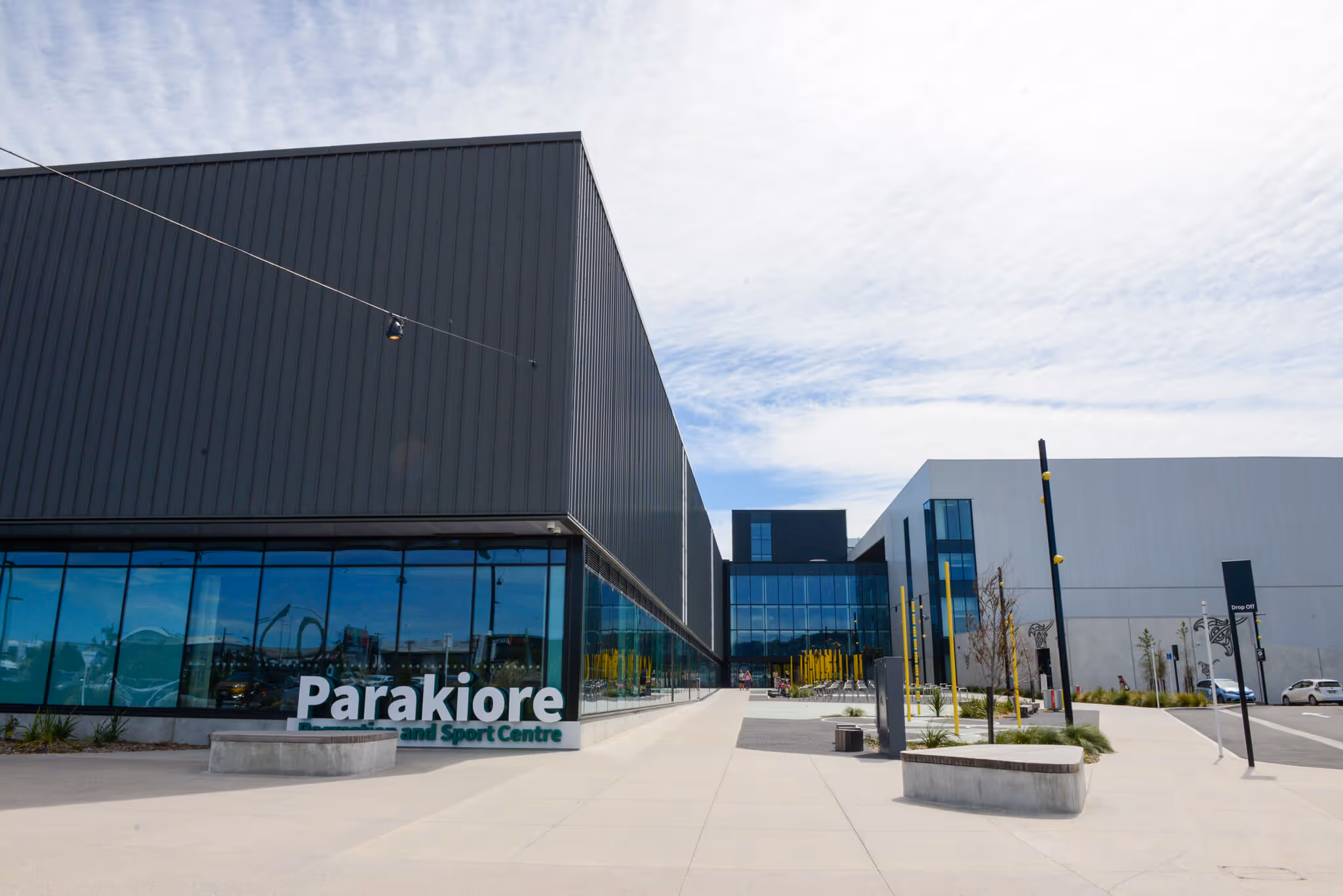 Outside of the new Sports Metro Parakiore, in Christchurch