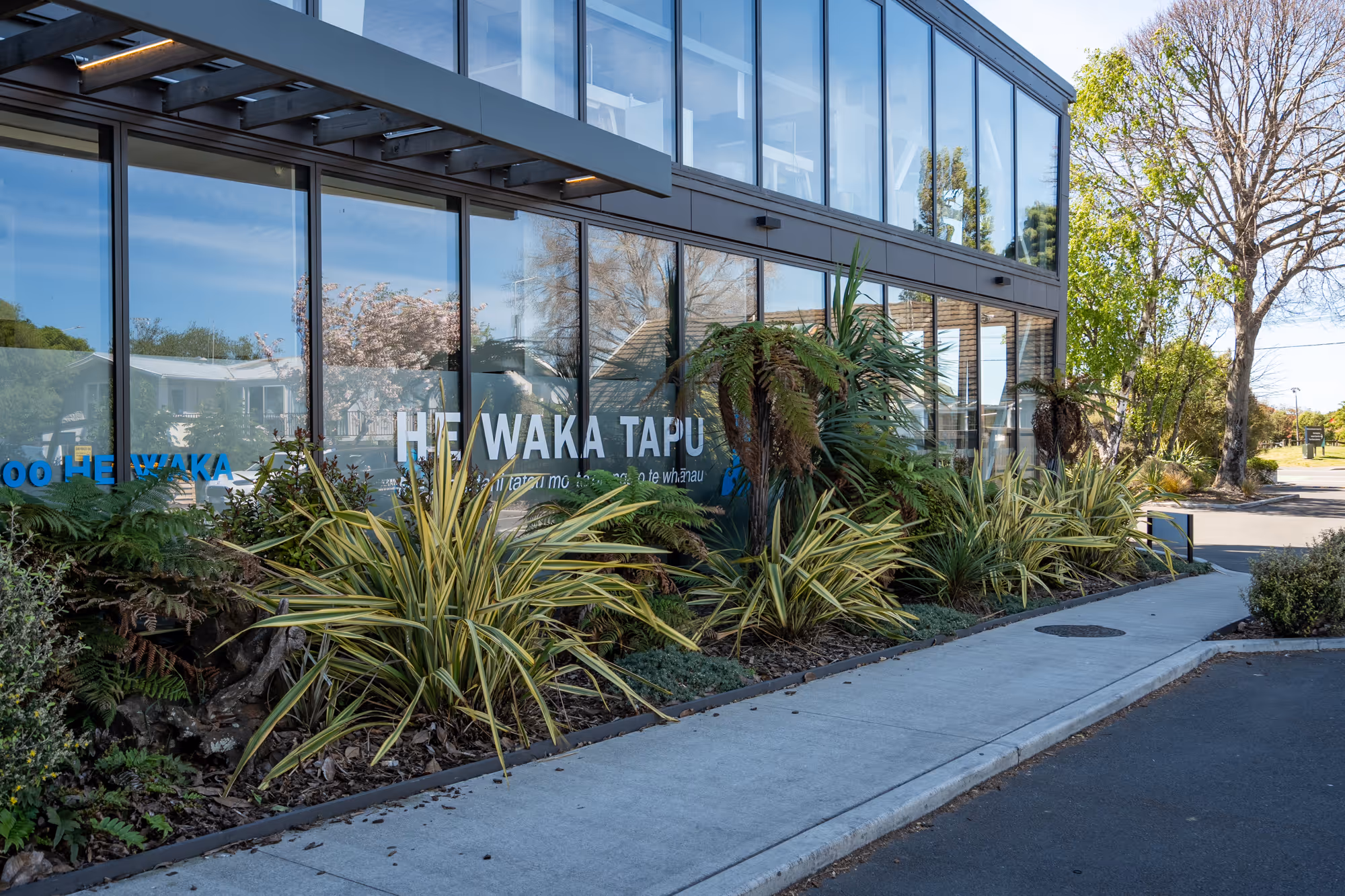 Side view of He Waka Tapu Community Centre