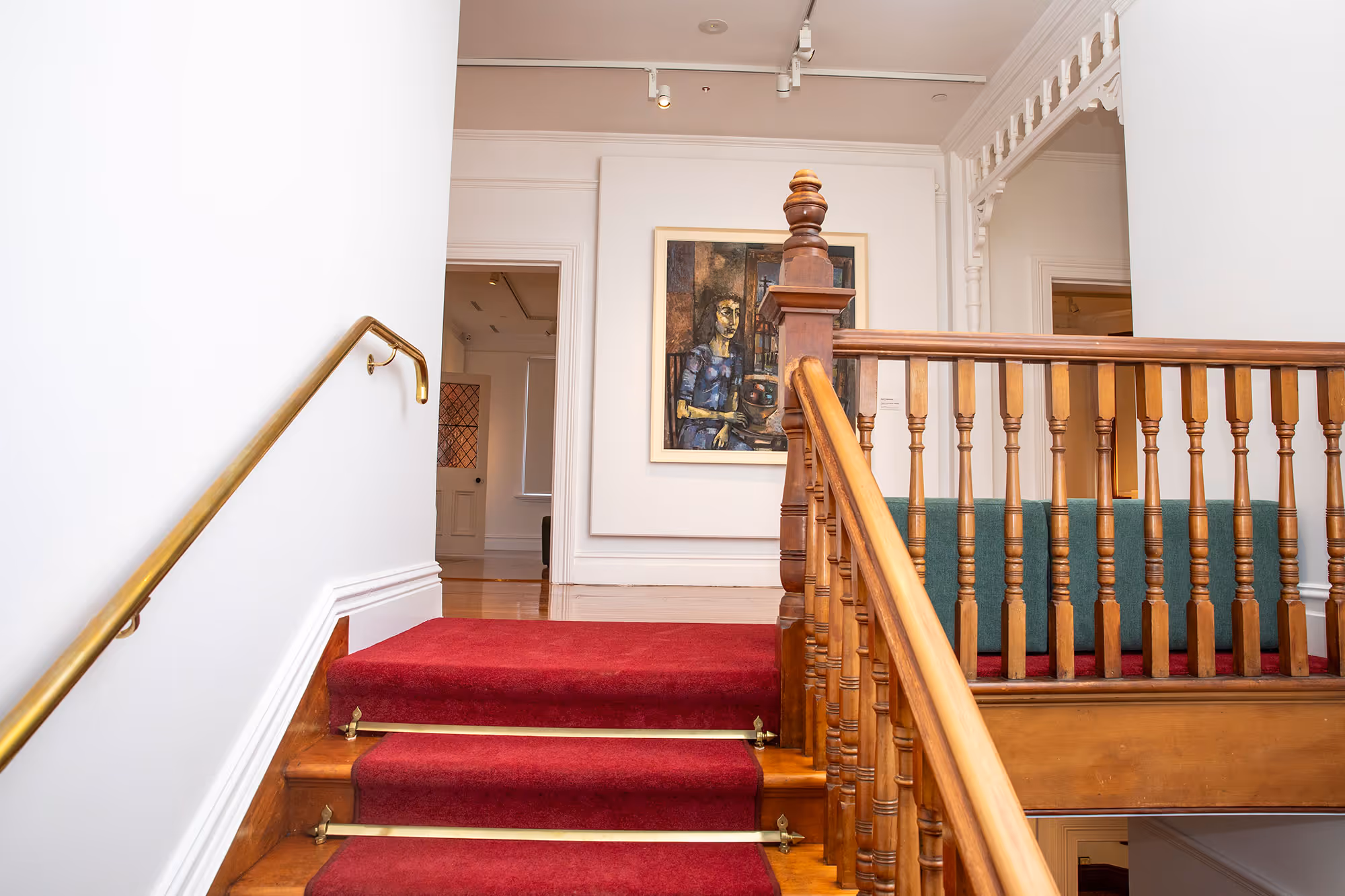 Inside stairway of Aigantighe Heritage House, Timaru