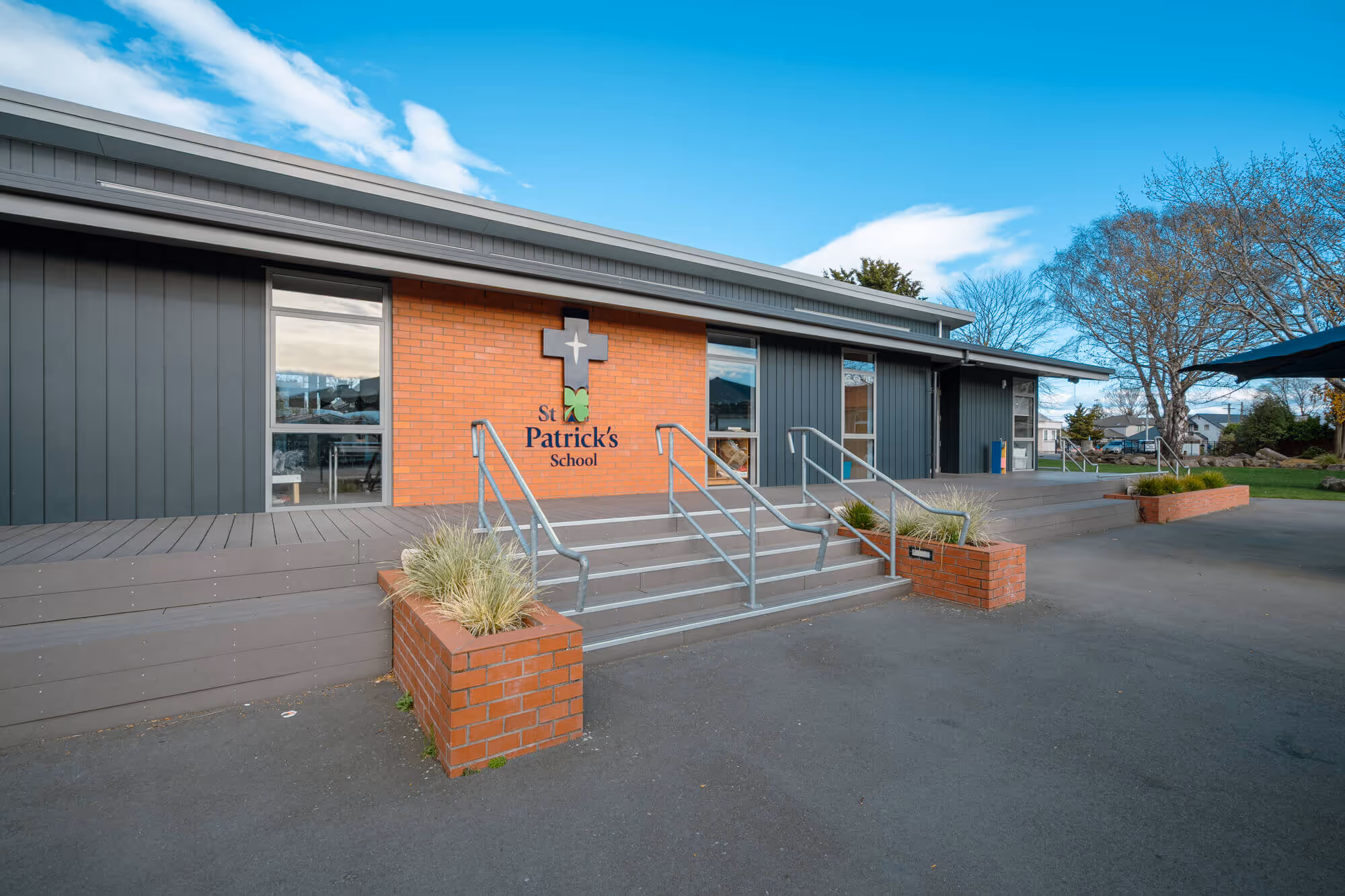 Close up outside view of St Patricks school