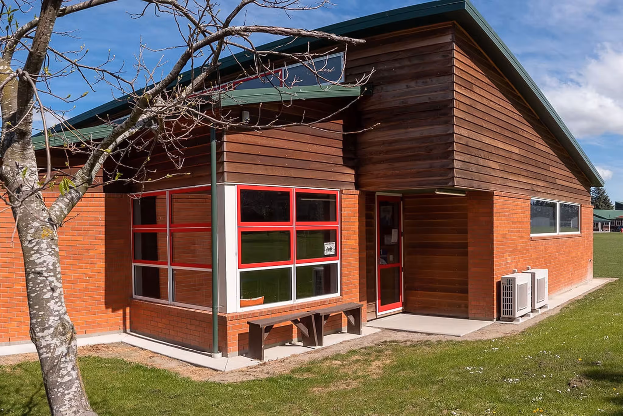 Outside view of Darfield High School classroom