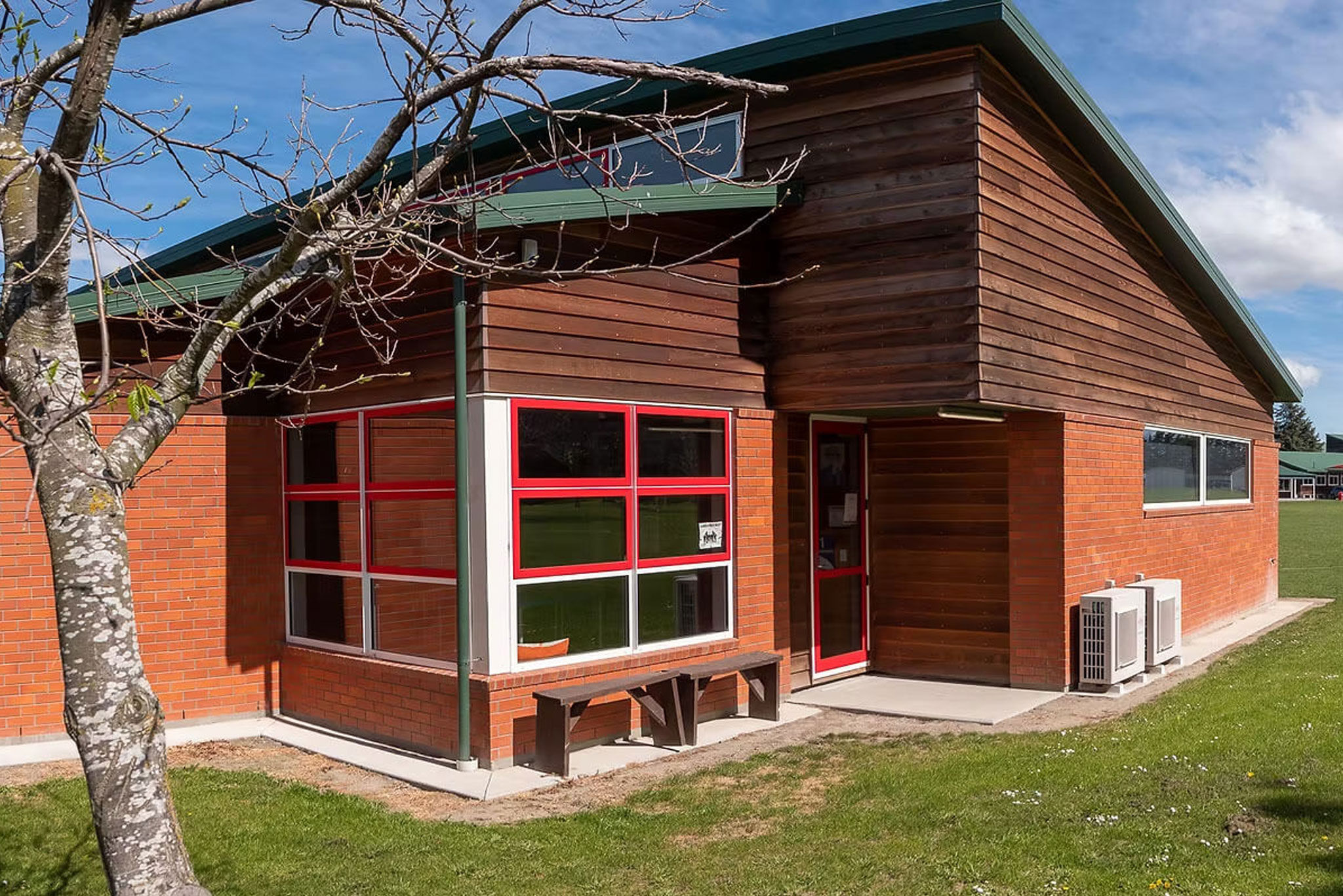 Outside view of Darfield High School classroom