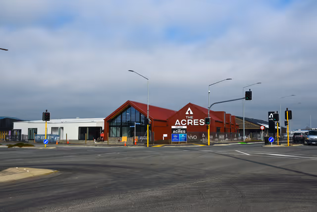Outside of Acres Retail Development carpentry subcontracting by Farrell Construction