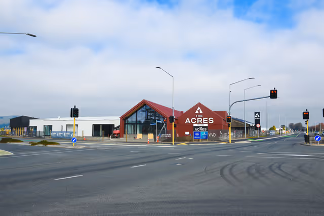Outside of Acres Retail Development carpentry subcontracting by Farrell Construction