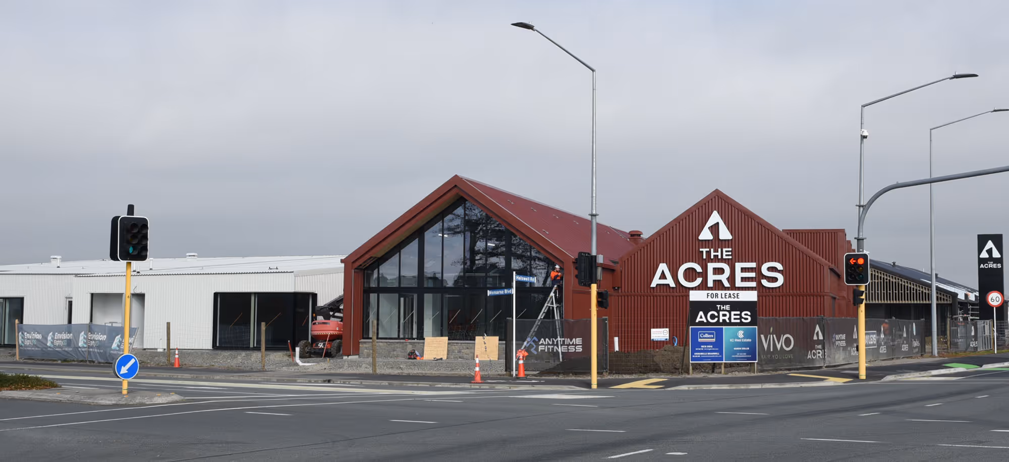 Outside of Acres Retail Development carpentry subcontracting by Farrell Construction