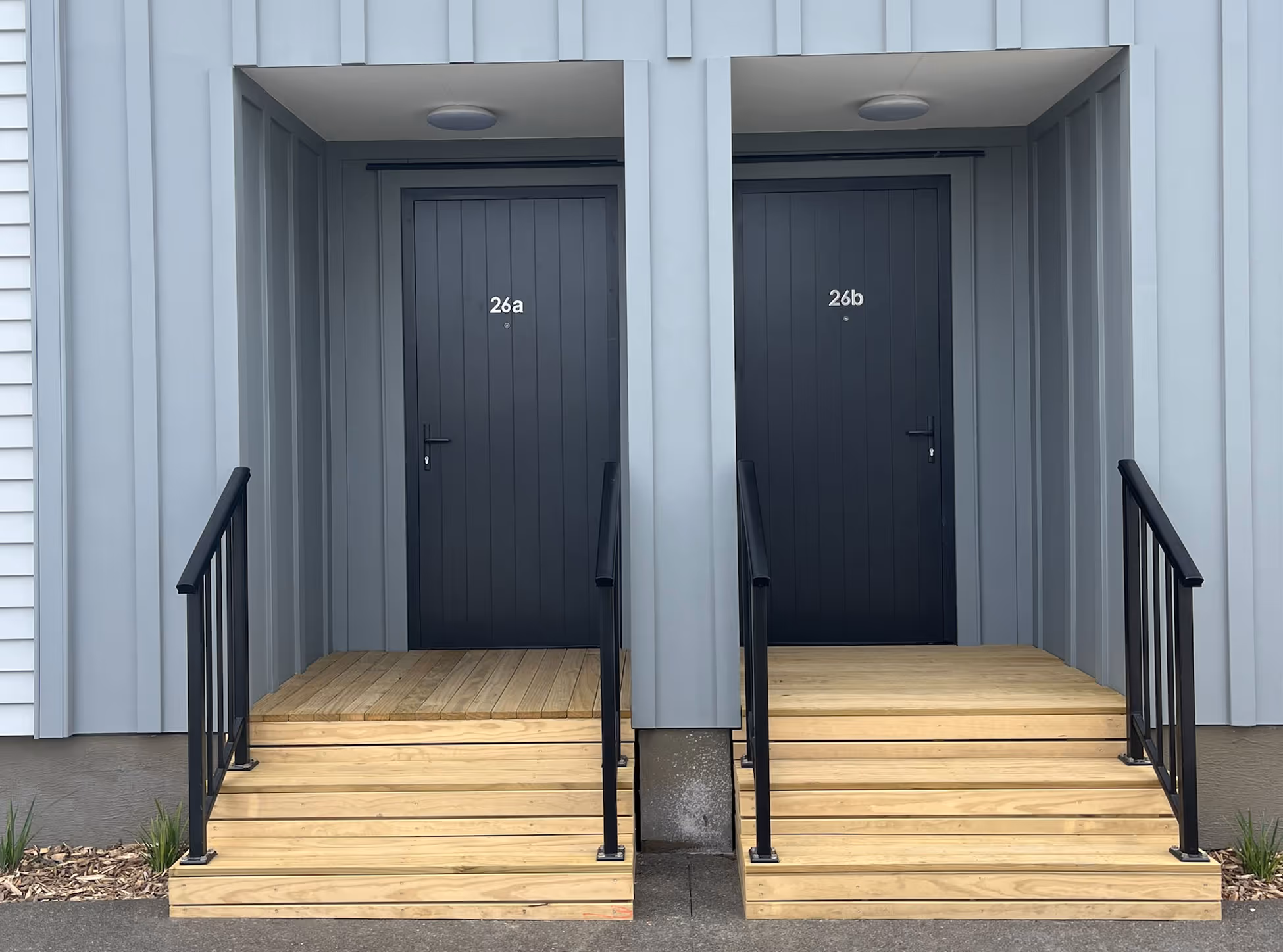 Front doors of residential Residential units in Gliberthorpes Road