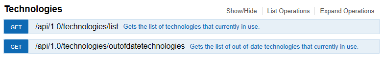 API Technologies Endpoints