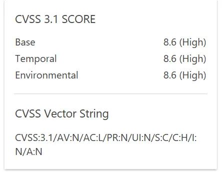 CVSS 3.1 Support