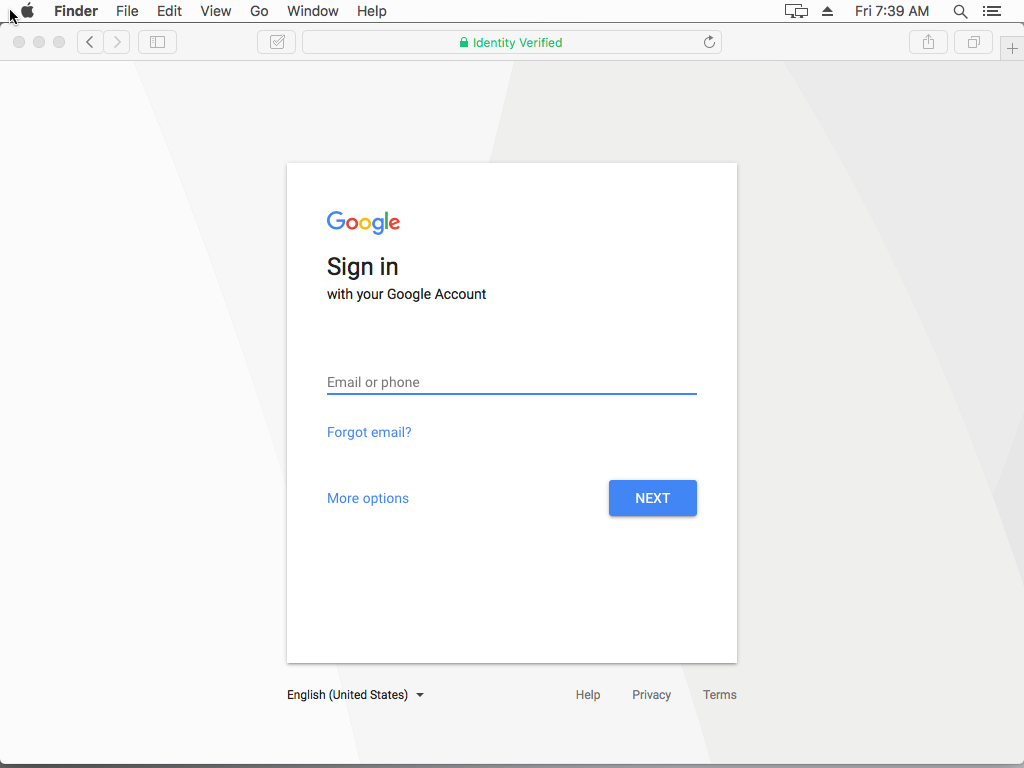 In the Safari browser on a site with an EV certificate, the company name overlaps the address bar in its entirety (see above). In this example, all the user sees in the address bar is the phrase 'Identity Verified'.