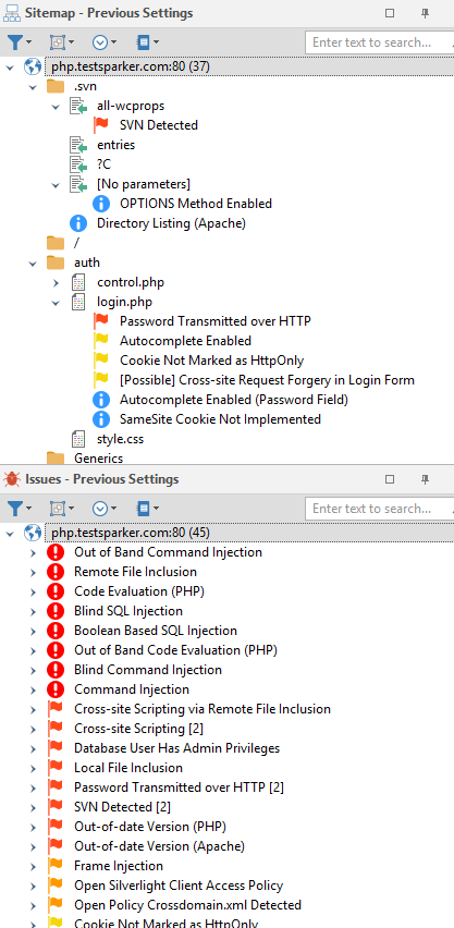 Rewritten Sitemap and Issues Panes