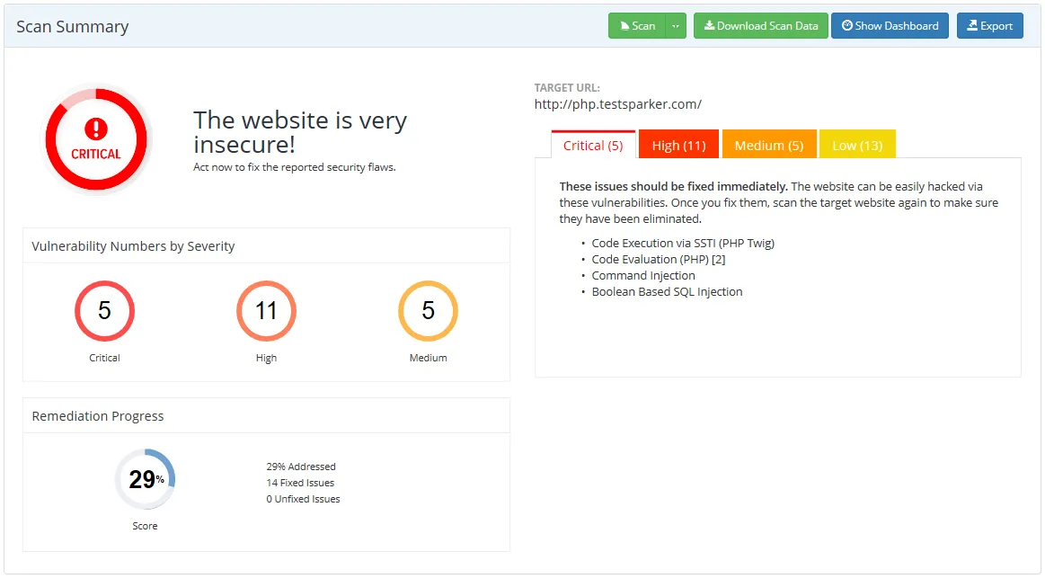 Redesigned Scan Summary