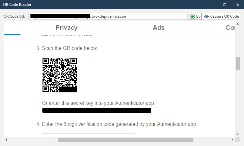 Support for Form Authentication Using an OTP from a QR Code